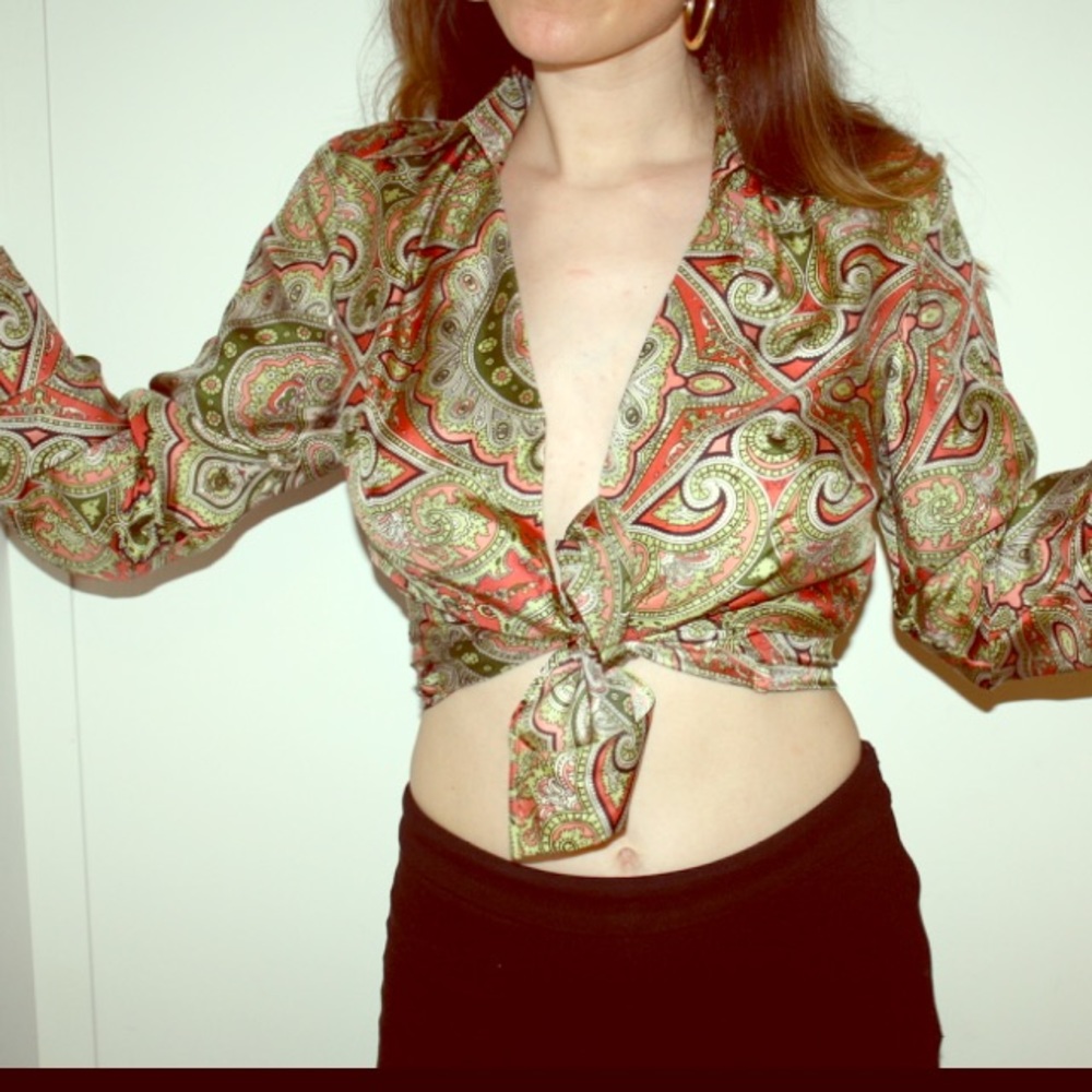 FUNKY PAISLEY SILK BLOUSE SZ 6